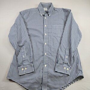 Brooks Brothers Regent Mens Medium Gingham Blue White Button-Down Shirt